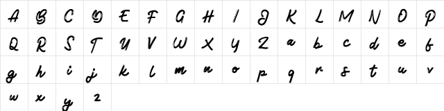 Botade FREE Regular  glyph index