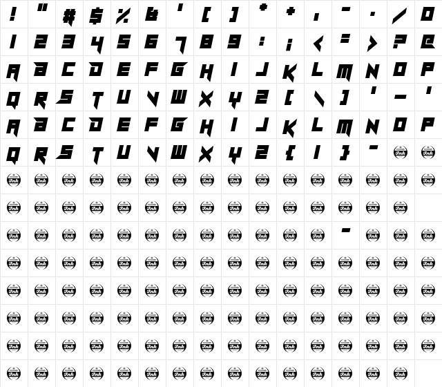 Sheeping Cats Regular  glyph index