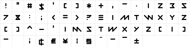 Vermin Vision Regular  glyph index