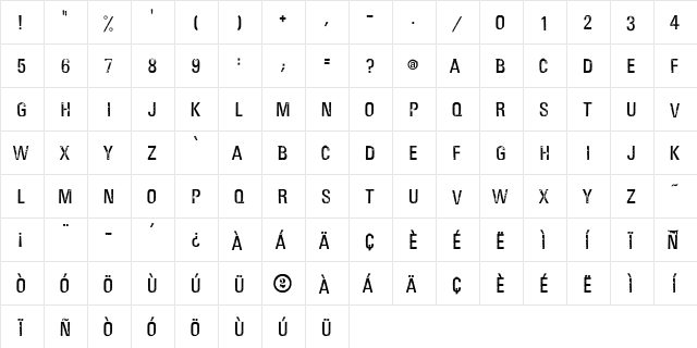 Hector Regular  glyph index