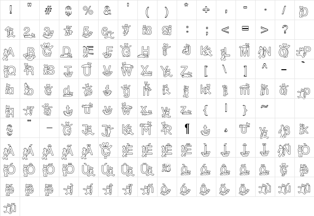 SP DR HH 2 DB Normal  glyph index