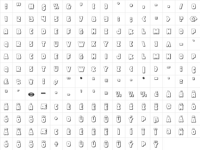 Frost Giant 3D Regular  glyph index