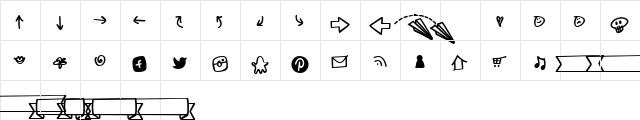 Notepaper Airplanes Extras Regular  glyph index