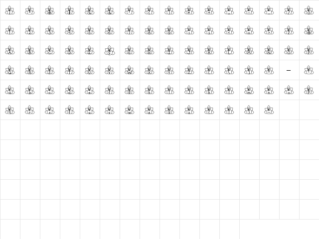 LD Gobble Regular  glyph index