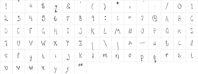 Hannah Added Some Flare Regular  glyph index