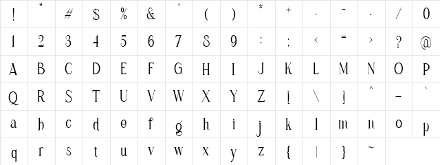 Brilliantly DEMO Regular  glyph index