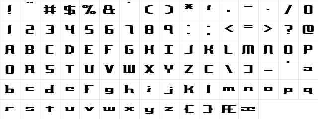 Variance (BRK) Regular  glyph index