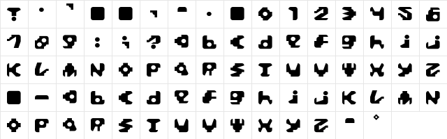 Paccer Regular  glyph index