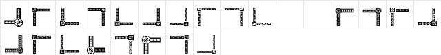 Vintage Decorative Corners 18 Regular  glyph index