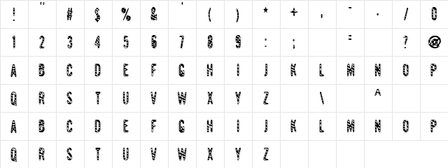 Stripper Regular  glyph index
