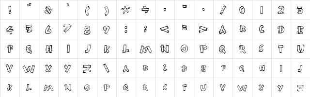 Burnstown Dam Regular  glyph index
