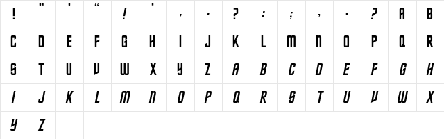 TrekkieSansSSK Regular  glyph index