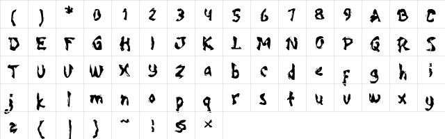 Spooky Nightmare Regular  glyph index