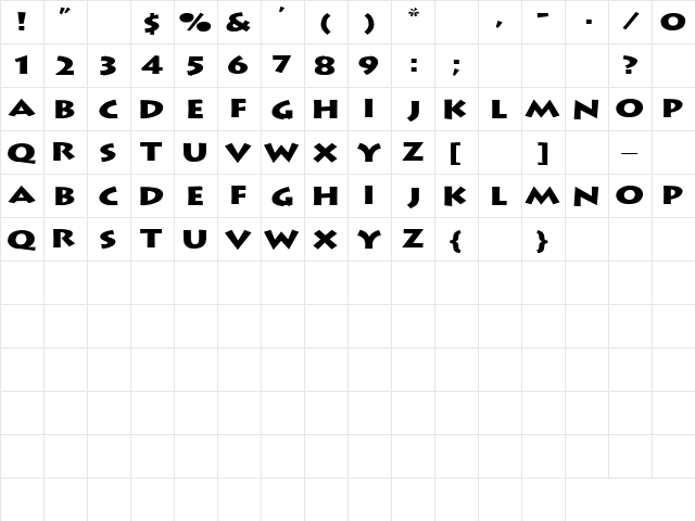 Marshall 3 Regular  glyph index