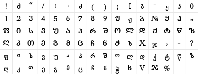 Literaturuly-ITV Bold  glyph index