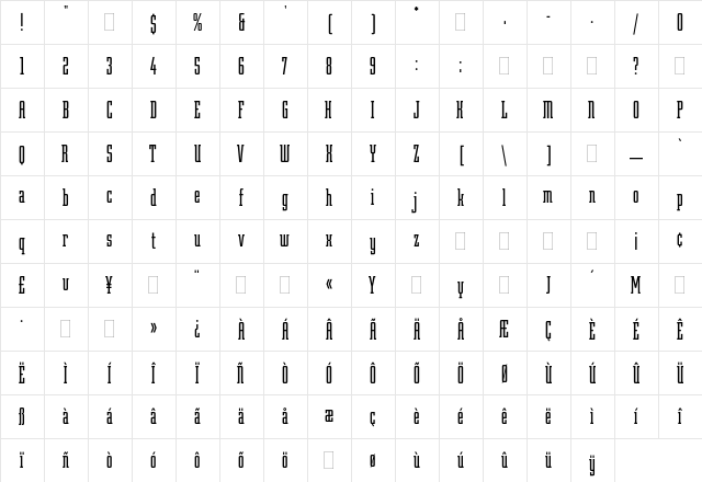 Robotik Plain  glyph index