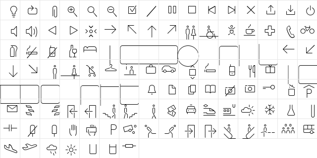 NettoIcons Light  glyph index