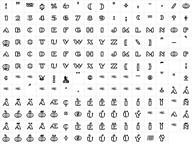 Platinum Hub Caps Regular  glyph index