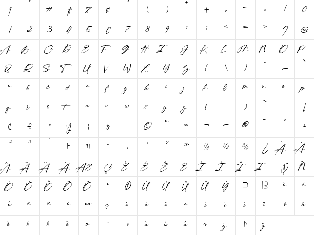 Morthsside Regular  glyph index