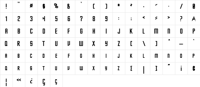 Starfleet Normal  glyph index