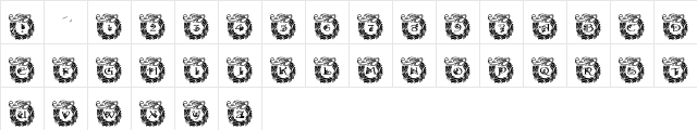 RMWreath Regular  glyph index