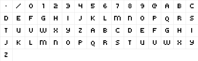kroeger 05_55 Regular  glyph index