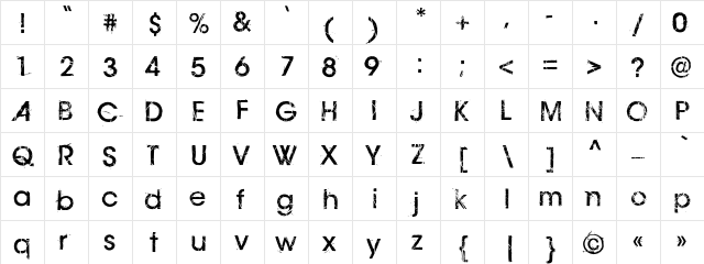 Affliction Medium  glyph index
