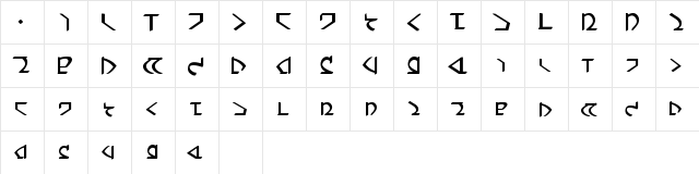 Dwemer Bold  glyph index