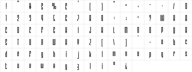 Megalomaniac Headliners Regular  glyph index