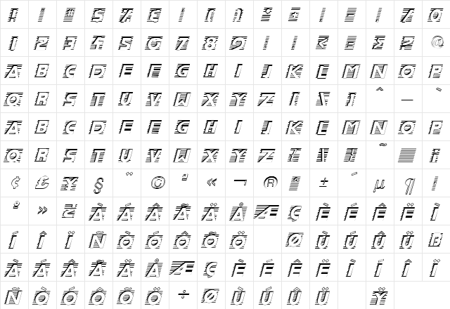Scanning Regular  glyph index