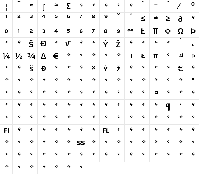 Max-SemiBoldSCExpert Regular  glyph index