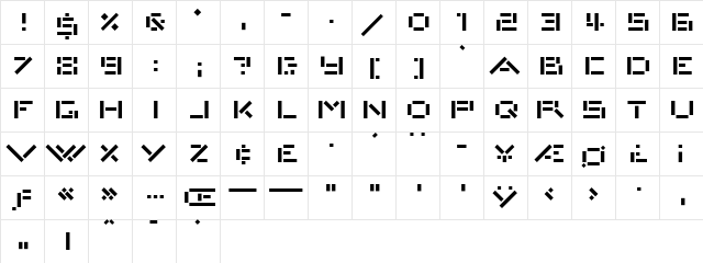 VanDerLeckAT Regular  glyph index