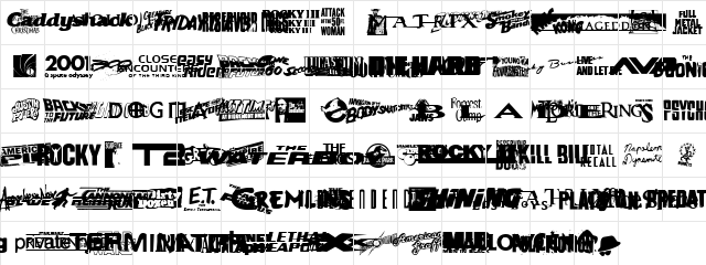 Movie Gallery Regular  glyph index