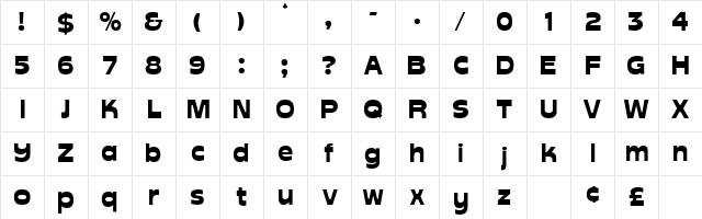 Aver Display SSi Regular  glyph index