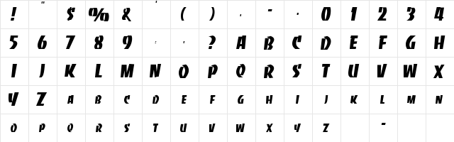 Golden 1 Regular  glyph index