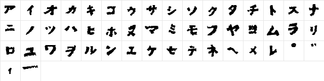 Godzilla's Ofuro Godzilla's Ofuro  glyph index