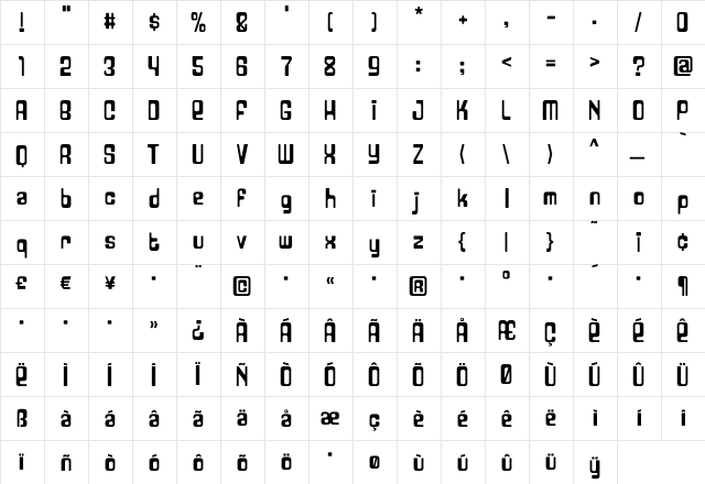 HOUSE3009 Outerspace-Alpha  glyph index