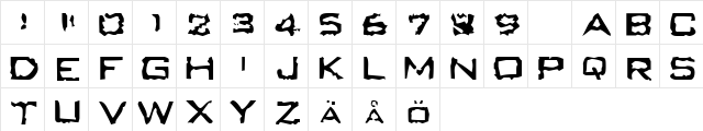 Bumling Regular  glyph index