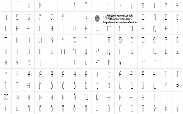RubaiyatInline Regular  glyph index