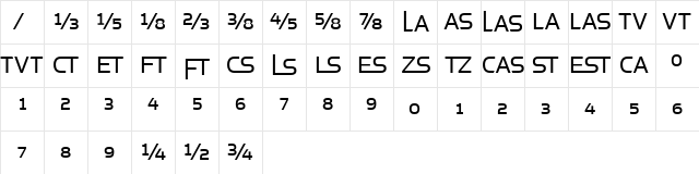 SimianDisplay Medium  glyph index