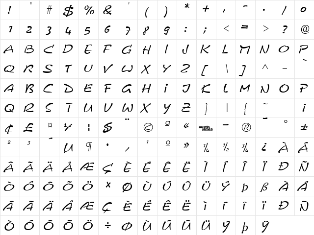 Pyxidium Quick Regular  glyph index
