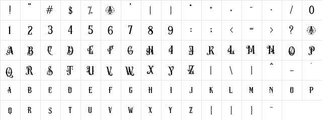 Ved Relret Personal Use Only Regular  glyph index