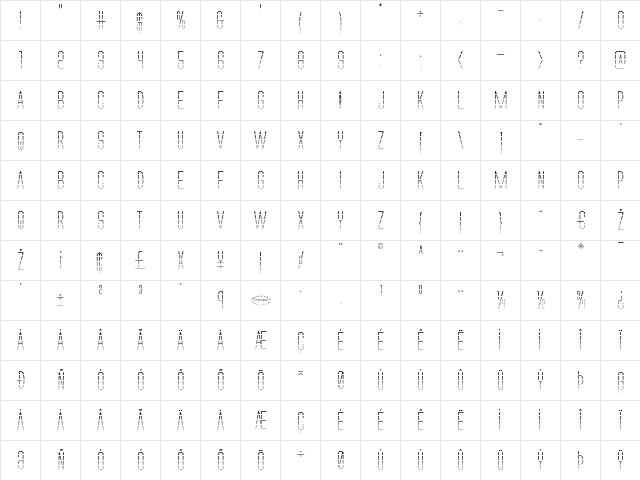 Alien League II Gradient Regular  glyph index