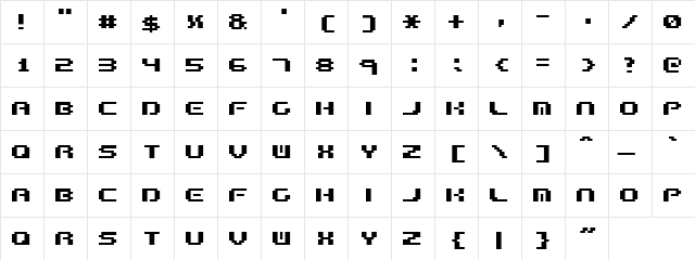 Tabakey Regular  glyph index