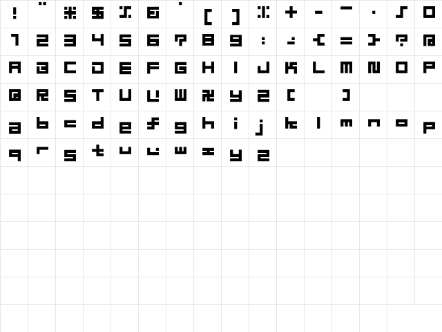 D3 Superstructurism Inline Regular  glyph index