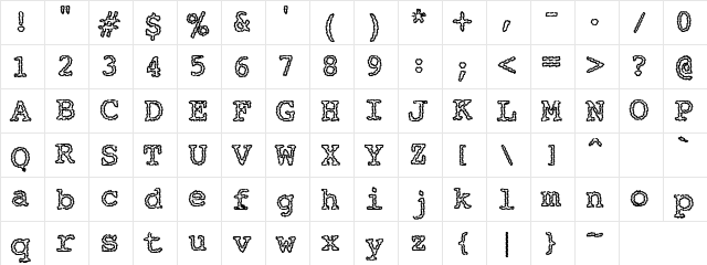 Magic Regular  glyph index