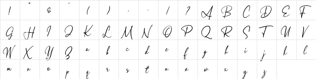 Arthurdale Demo Regular  glyph index