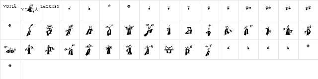 Voila Regular  glyph index