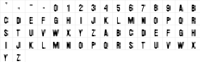 ElectricCircus Regular  glyph index