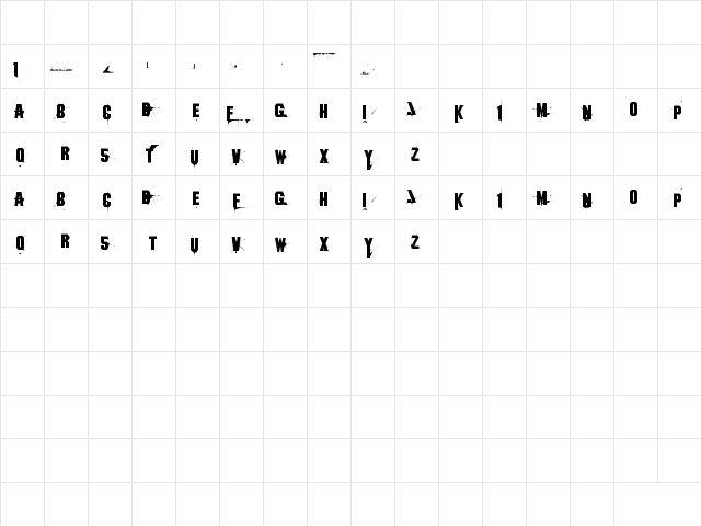 1 Regular  glyph index